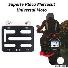 Suporte Moldura Protetor de Placa Moto Universal Mercosul Kit Instalação Parafusos e Porca Reforçado