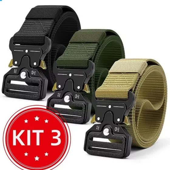 Cinto Tatico Militar Masculino Largo Em Nylon Fivela Engate Rápido Ajustável Moda esportivo