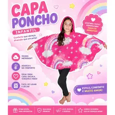 Poncho Infantil Inverno Quentinho Casaco Menina Menino