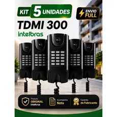 Interfone Intelbras TDMI 300 Preto KIT COM 5 para Apartamento Condomínio e Casa