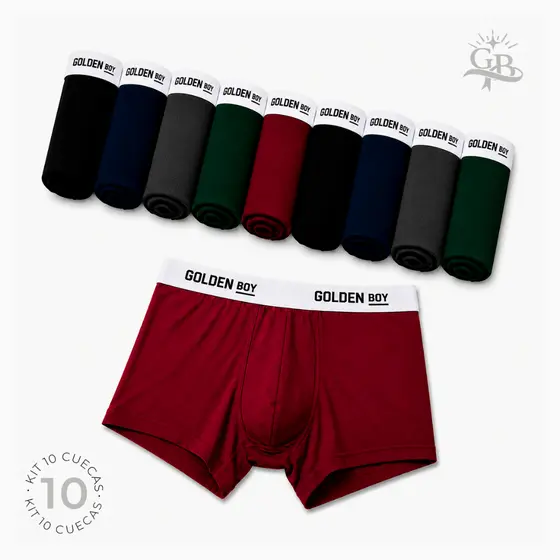 Kit 10, 5, 3 Cueca Box Adulto Microfibra Forro 100% de Algodão Confortável Cores Variadas