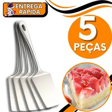 KIT  5 Espátula Reta Lisa Massa Bolo Torta Doce Chantilly  Confeitar Recheio Utensilio de Cozinha Confeitaria Restaurant