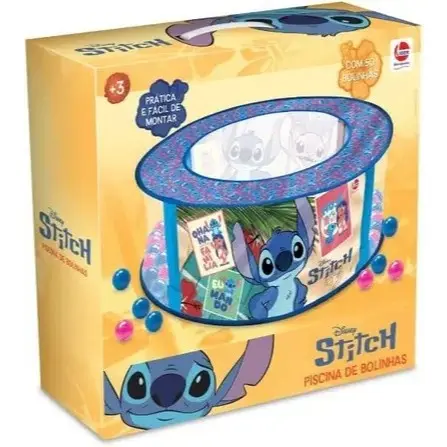 Piscina | Piscina de bolinha | Stitch | Disney | 50 bolinhas | Líder brinquedos
