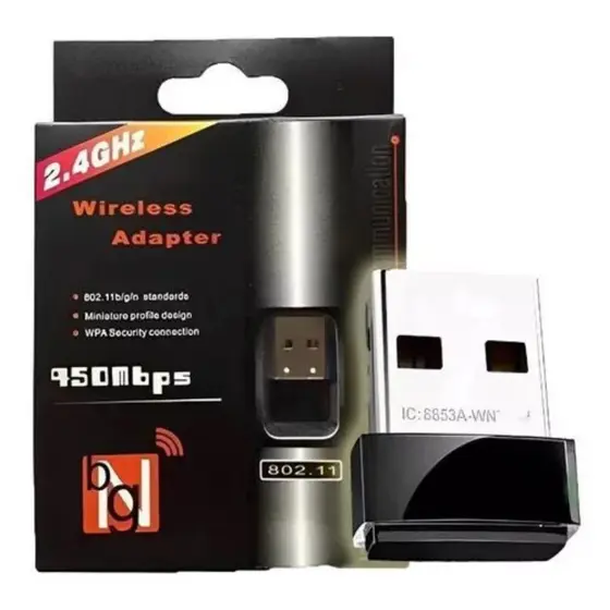 Mini Adaptador Wireless Usb Wifi 900mbps 2.4ghz Pc Notebook Conector