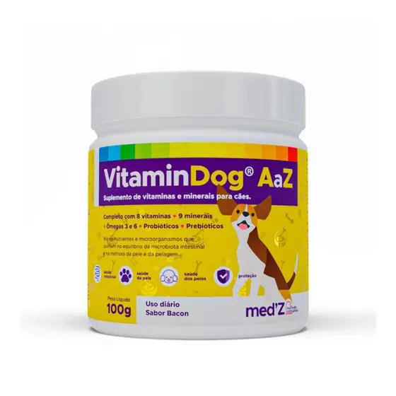 Suplemento VitaminDog A a Z Polivitamínico para Cães Completo  com Sabor Bacon - Proteção Total