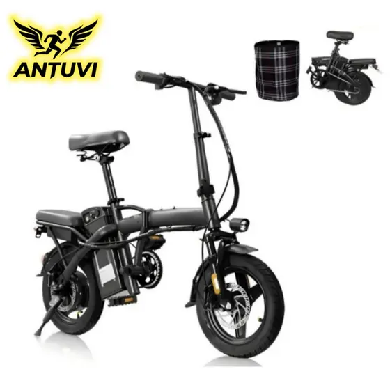 Bicicleta Elétrica Dobrável  S6 400W Motor Bateria 48V 10Ah 25km/h