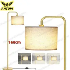 Luminária De Chão 1,60m Abajur Leitura Piso Dourado 110/220v Bivolt