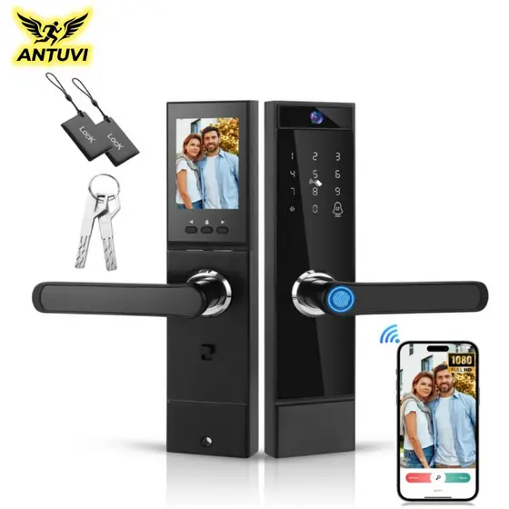 Digital Biometric Electronic Lock With Camera+Wi-Fi Tuya Fechadura Eletrônica 5 Modos Abertura