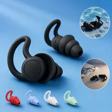 Kit Tampão de Ouvido Protetor Auricular Silicone 3 Camadas Redução Ruído Reutilizável Isolamento Acústico Perfeito+Case