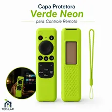 Capa Protetora Silicone Verde Neon Fluorescente Controle Remoto Smart TV Samsung Antiderrapante