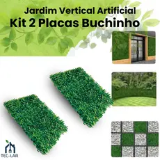 Kit 2 Placas Buchinho Artificial 40x60cm Grama Jardim Decoração Parede Verde Vertical Muro Inglês