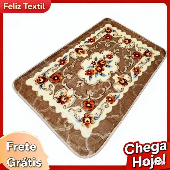 Tapete Desenhado De Floral 60×90 Antiderrapante Para Quartos, Sala