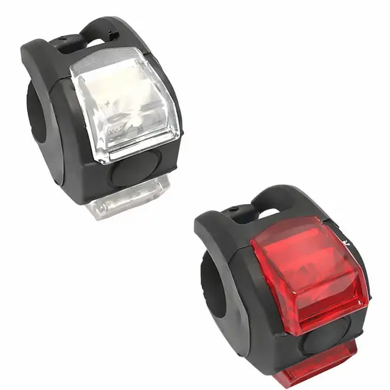 Kit 2 Lanterna Sinalizadora Bike Farol Pisca Led Branco Vermelho Bicicleta Par Dianteira Traseira