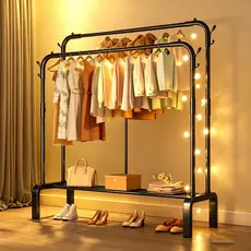 Cabideiro Duplo com Sapateira Arara de Roupas Closet Organizador  Reforçado