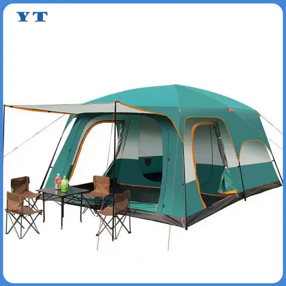 Barraca Camping Acampamento 10-16 Pessoas Grande Varanda Para 430*305cm Luxe Tenda Familiar