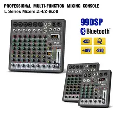 Mesa de Som 4/6/8 mini Mixer canais Interface bluetooth usb computer 48V phantom power Áudio TKLBLS