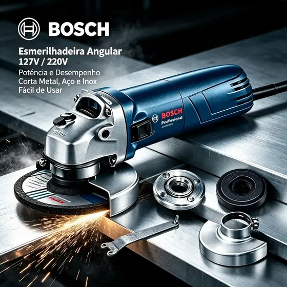 Esmerilhadeira Lixadeira Angular 1000W BOSCH 127V Profissional Lixadeira Elétrica Serra Elétrica Angular