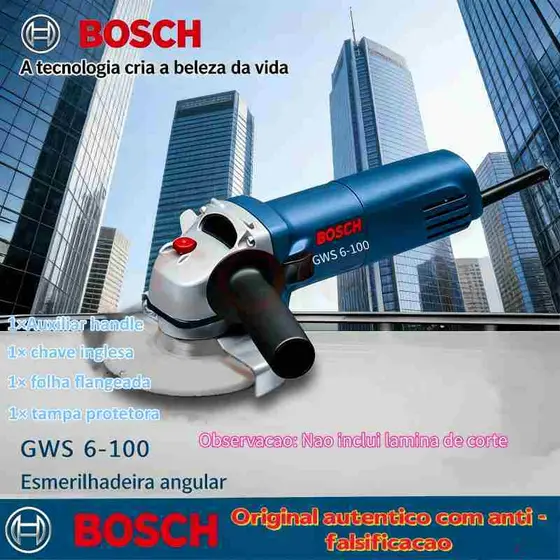Esmerilhadeira Lixadeira Angular bosch 1000w profissional cortar e polir GWS6-100 127v/220v alto poder