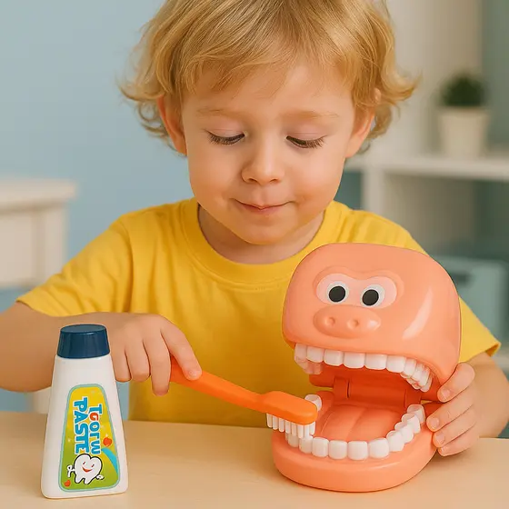 Kit Médico Feliz Infantil – Brinquedo de Dentista com Escova e Pasta Dutetoys