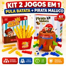 Kit Brinquedos Pula Batata + Pirata Maluco Jogo Infantil Divertido Crianças Família 3 Anos