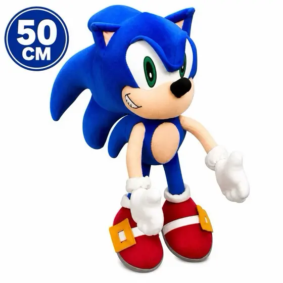 Sonic de pelúcia grande  50 cm Sonic azul decoração presente 🎁