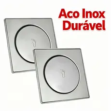 1/2 Ralo Inteligente 10x10 Click Inox Banheiro Lavabo Veda Cheiro Aço Inox Durável