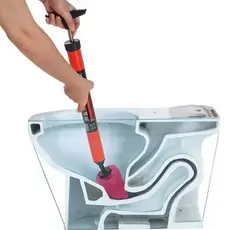 Desentupidor de Vaso Pia Sanitários Alta Pressão Com Borracha 150mm Tipo Bomba de SucçãoAço inoxidável Envio Imediato