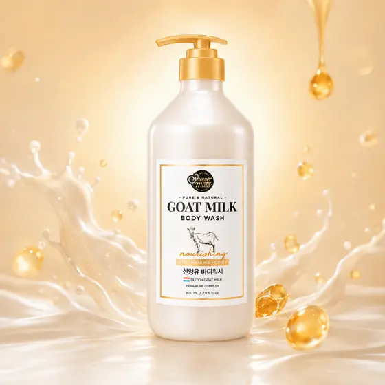 Sabonete Líquido Corporal Shower Mate Goat Milk 800ml Mel de Manuka Coreano Importado