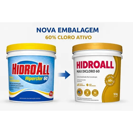 Cloro Hidroall Hiper 60% Para Piscina Hiperclor Limpeza Granulado