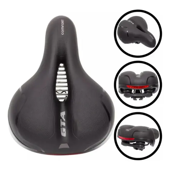 Banco Bike Selim Bicicleta Gta Comfort Gel Tech Refletor Elastomero