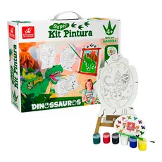 Super Kit Pintura 🎨 4 Telas + Cavalete + 6 Tintas + Pincel + Avental + Godê
