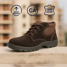 Bota Segurança Couro Nobuck Com Bico Pvc e Certificado de Aprovação