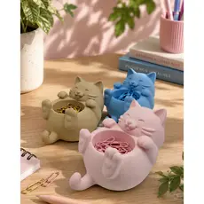 Gato Fofo Porta Objetos Organizador de Mesa Decoração