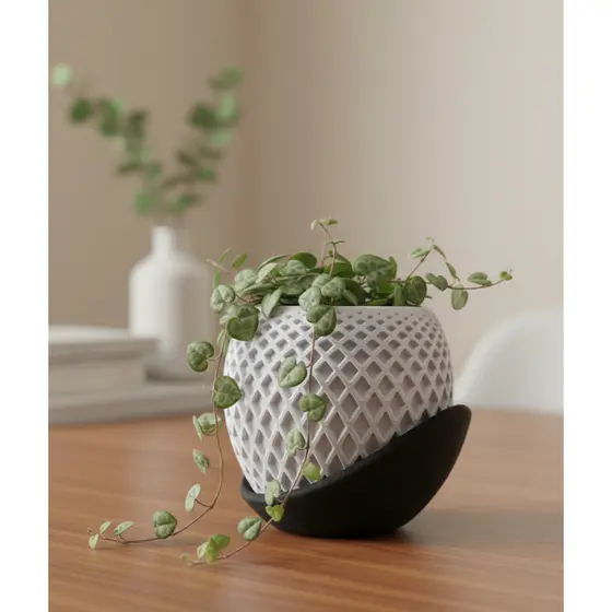 Vaso Decorativo Moderno para Plantas Design Vazado Geométrico para Sala, Quarto, Escritório