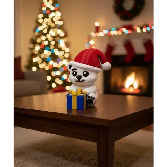 Urso Natalino Decorativo – Enfeite de Mesa, Presente Criativo e Decoração de Natal para Casa