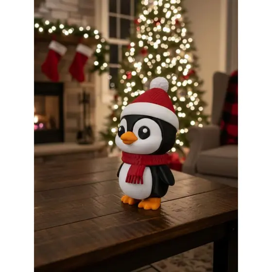 Pinguim Natalino Decorativo – Enfeite de Mesa Fofo , Presente Criativo e Decoração de Natal