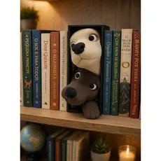 Aparador de Livros Cachorrinho Decorativo Fofo Criativo Enfeite para Estante