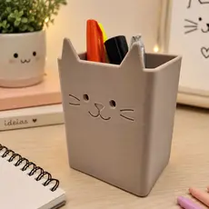 Porta Canetas Gatinho, organizador de mesa home office porta lapis