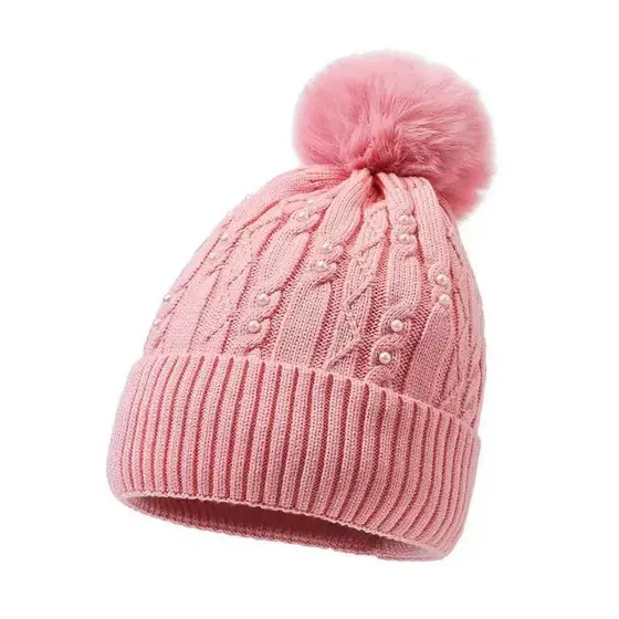 Toucas Inverno Com Pérolas Feminina Macia E Fashion