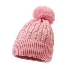 Toucas Inverno Com Pérolas Feminina Macia E Fashion