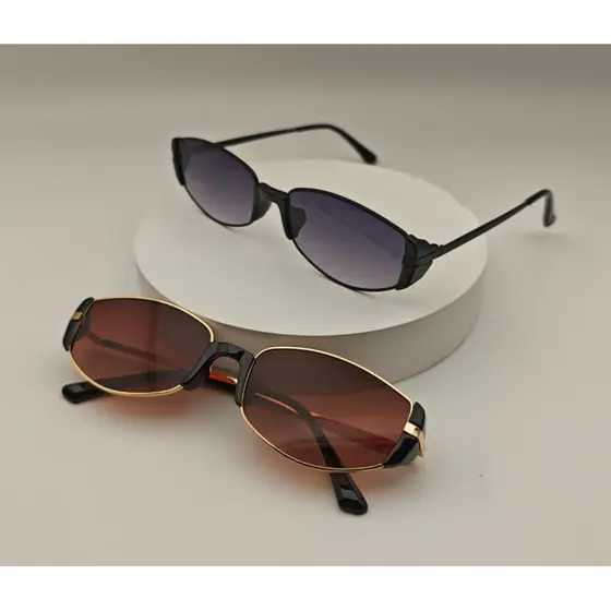 Óculos De Sol Femininos Com Armação Pequena oval De metal Retrô