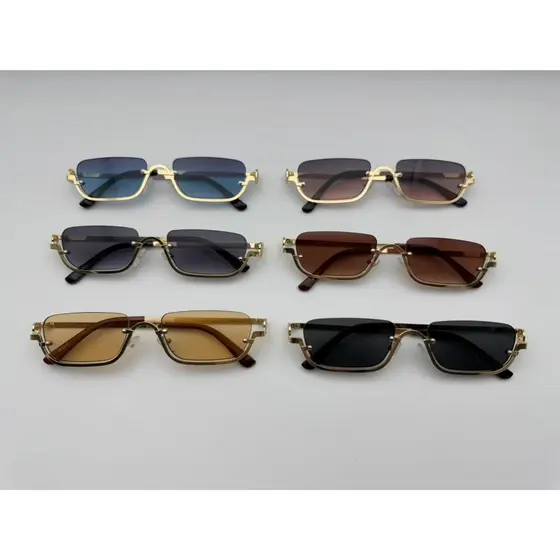 Óculos de Sol Femininos Quadrados com Armação de Metal JK2517G