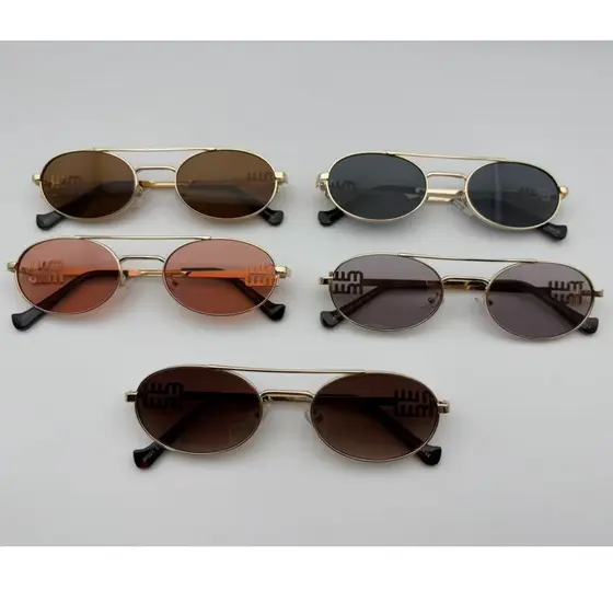 Óculos de sol MM de alta qualidade com design de ponte dupla e proteção UV 400.  JK021M