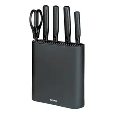 Conjunto Facas Action 6 Peças Com Suporte De Bancada Preto Brinox