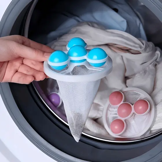 Filtro Coletor de Pelos Fiapos Flutuante Para Máquina de Lavar Roupa Reutilizável