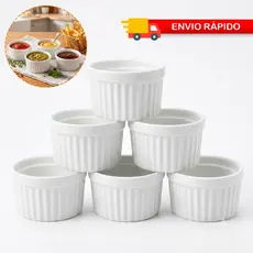 Kit Ramekin 100ml Cumbuca Canelada Para Molhos Petiscos Churrasco Buffet