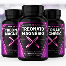 KIT 03 Magnésio L-Treonato Puro 180 Cápsulas Treonina Original