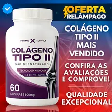 Colágeno Tipo 2 Com 180 Cápsulas Não Desnaturado PrimeX Alívio Articulações