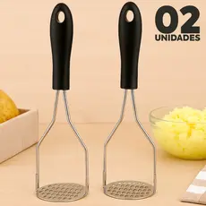 Amassador Espremedor de Batata Inox Manual Resistente com Pressão Rápida