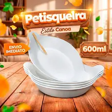 Kit 10 Petisqueira 600ML Barquinha Canoa Grande Para Petiscos Frios Churrasco Festa Premium